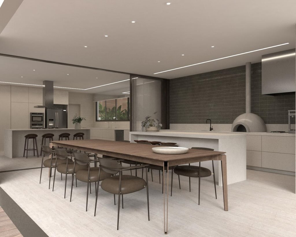 Casa na Lagoa dos Ingleses — Projeto 3D da área social